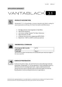 Vantablack 3.1 Data sheet