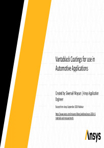 Ansys Vantablack Simulations for Automotive Sensing