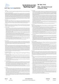 Standard Terms and Conditions of Sale