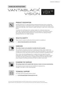 Vantablack Vision Handling Instructions