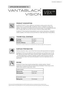 Vantablack Vision VBX 2.3 Application Datasheets  4L 
